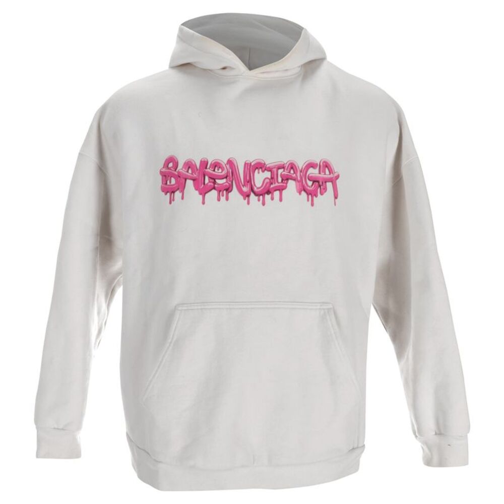 Balenciaga Slime Printed Hoodie in White Cotton